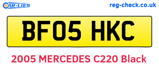 BF05HKC are the vehicle registration plates.