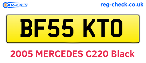 BF55KTO are the vehicle registration plates.