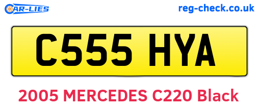 C555HYA are the vehicle registration plates.