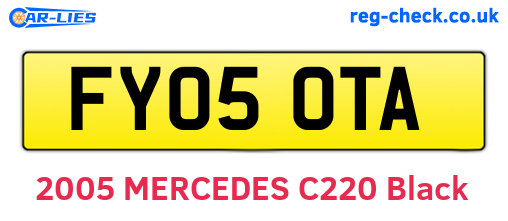 FY05OTA are the vehicle registration plates.