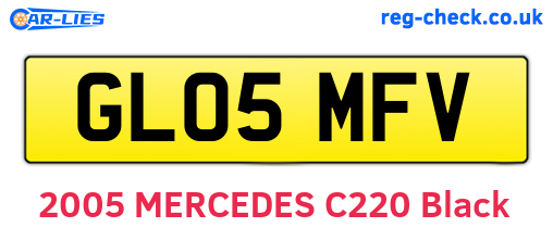 GL05MFV are the vehicle registration plates.