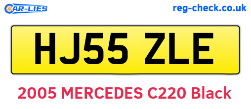 HJ55ZLE are the vehicle registration plates.