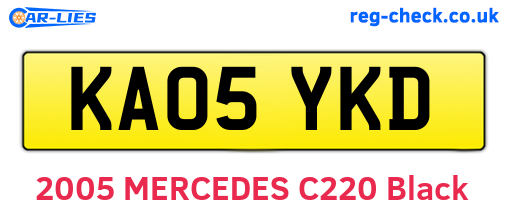 KA05YKD are the vehicle registration plates.
