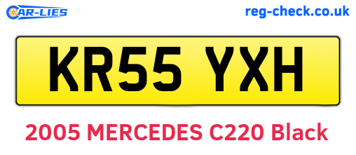 KR55YXH are the vehicle registration plates.