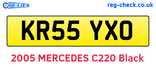 KR55YXO are the vehicle registration plates.