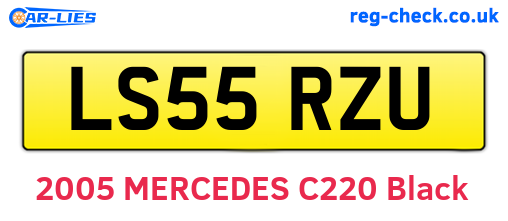 LS55RZU are the vehicle registration plates.