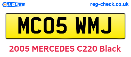 MC05WMJ are the vehicle registration plates.