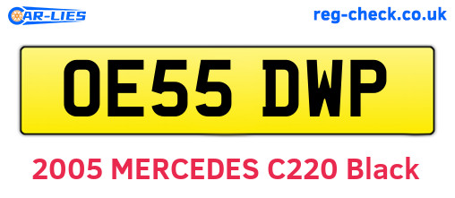 OE55DWP are the vehicle registration plates.