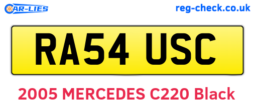 RA54USC are the vehicle registration plates.