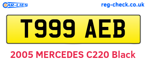 T999AEB are the vehicle registration plates.