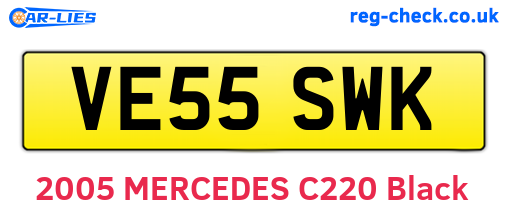 VE55SWK are the vehicle registration plates.
