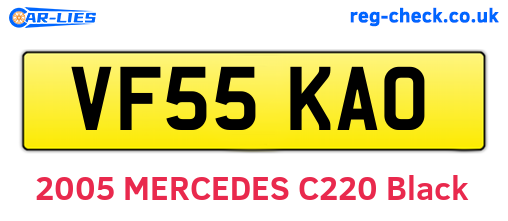 VF55KAO are the vehicle registration plates.