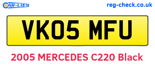 VK05MFU are the vehicle registration plates.