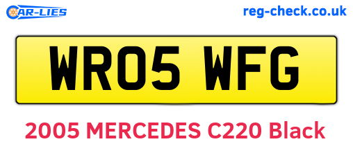WR05WFG are the vehicle registration plates.