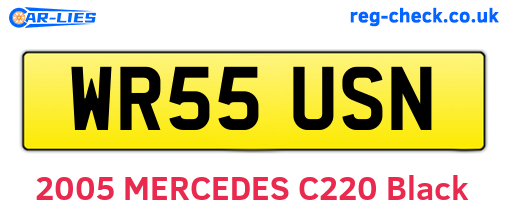 WR55USN are the vehicle registration plates.