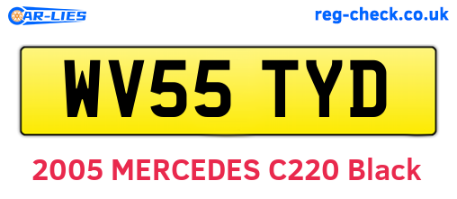 WV55TYD are the vehicle registration plates.