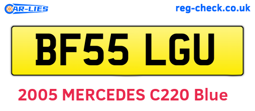 BF55LGU are the vehicle registration plates.