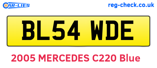BL54WDE are the vehicle registration plates.