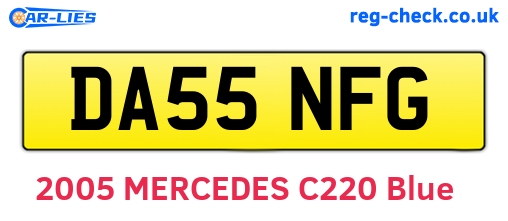 DA55NFG are the vehicle registration plates.