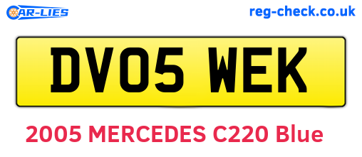 DV05WEK are the vehicle registration plates.