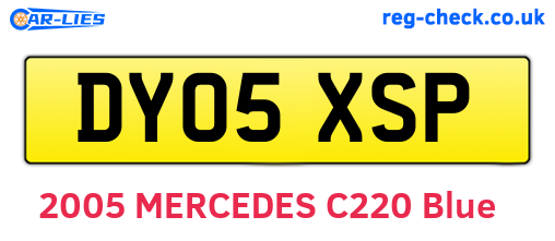DY05XSP are the vehicle registration plates.