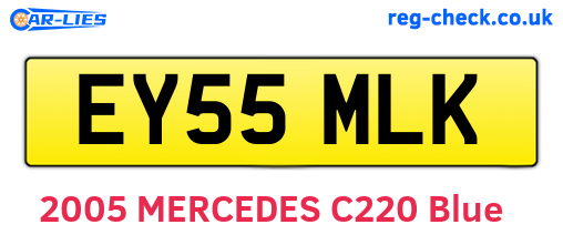 EY55MLK are the vehicle registration plates.