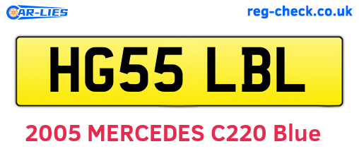 HG55LBL are the vehicle registration plates.