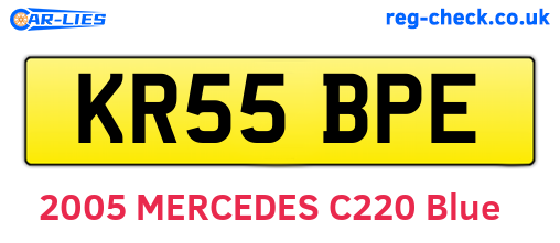 KR55BPE are the vehicle registration plates.