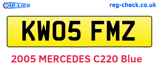 KW05FMZ are the vehicle registration plates.