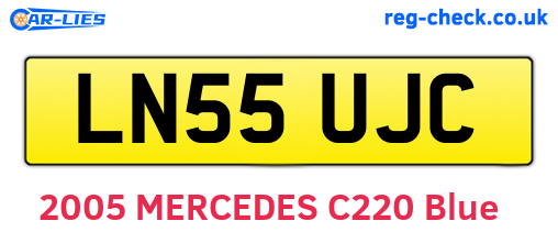 LN55UJC are the vehicle registration plates.
