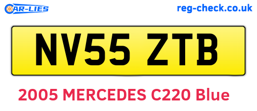 NV55ZTB are the vehicle registration plates.