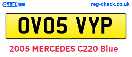 OV05VYP are the vehicle registration plates.