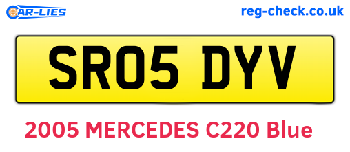 SR05DYV are the vehicle registration plates.