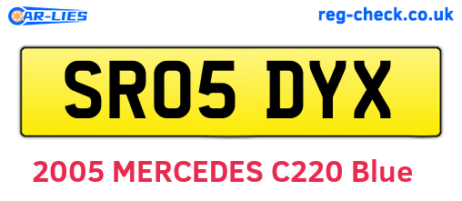 SR05DYX are the vehicle registration plates.