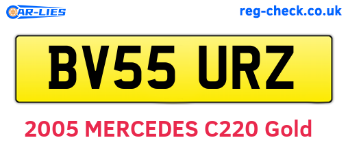 BV55URZ are the vehicle registration plates.