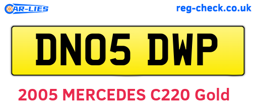 DN05DWP are the vehicle registration plates.