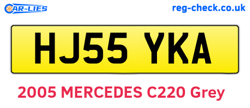 HJ55YKA are the vehicle registration plates.