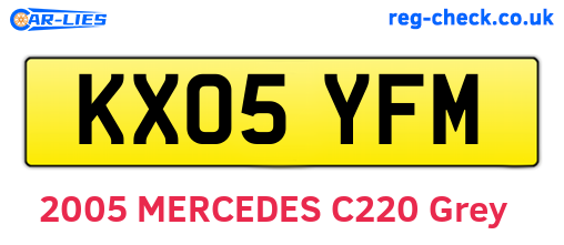 KX05YFM are the vehicle registration plates.