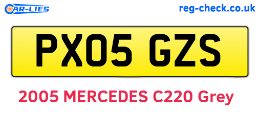 PX05GZS are the vehicle registration plates.
