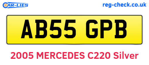AB55GPB are the vehicle registration plates.
