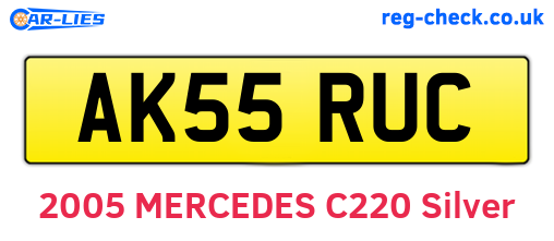 AK55RUC are the vehicle registration plates.