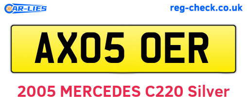 AX05OER are the vehicle registration plates.