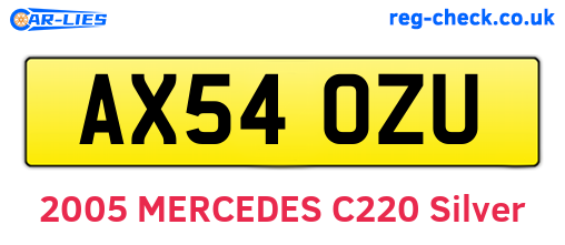 AX54OZU are the vehicle registration plates.