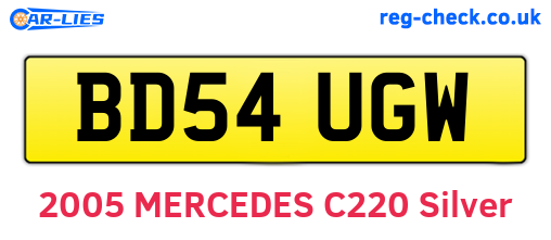 BD54UGW are the vehicle registration plates.