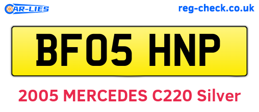 BF05HNP are the vehicle registration plates.