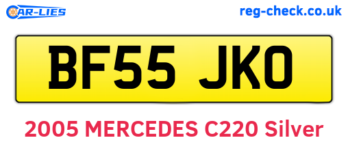BF55JKO are the vehicle registration plates.