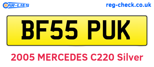 BF55PUK are the vehicle registration plates.