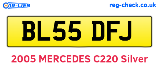BL55DFJ are the vehicle registration plates.