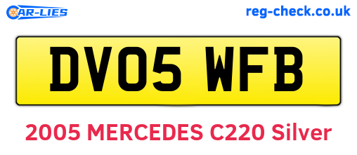 DV05WFB are the vehicle registration plates.