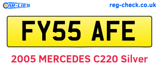 FY55AFE are the vehicle registration plates.